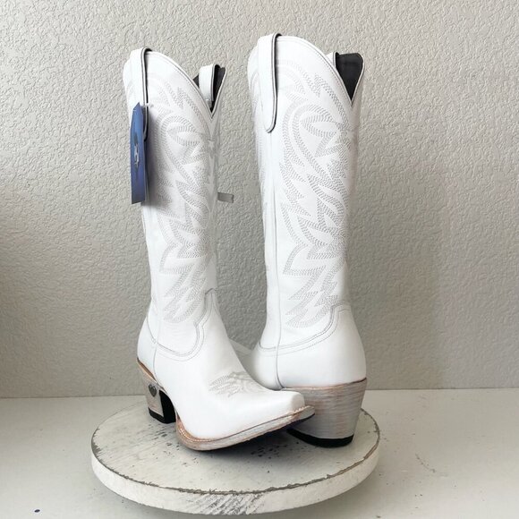 Lane MEGAN MORONEY Cowboy Boots Smokeshow Womens 9.5 White Western Cowgirl Tall - Picture 13 of 13